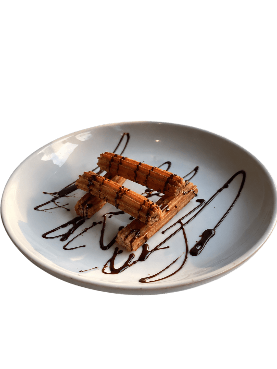 Churros with chocolate drizzle