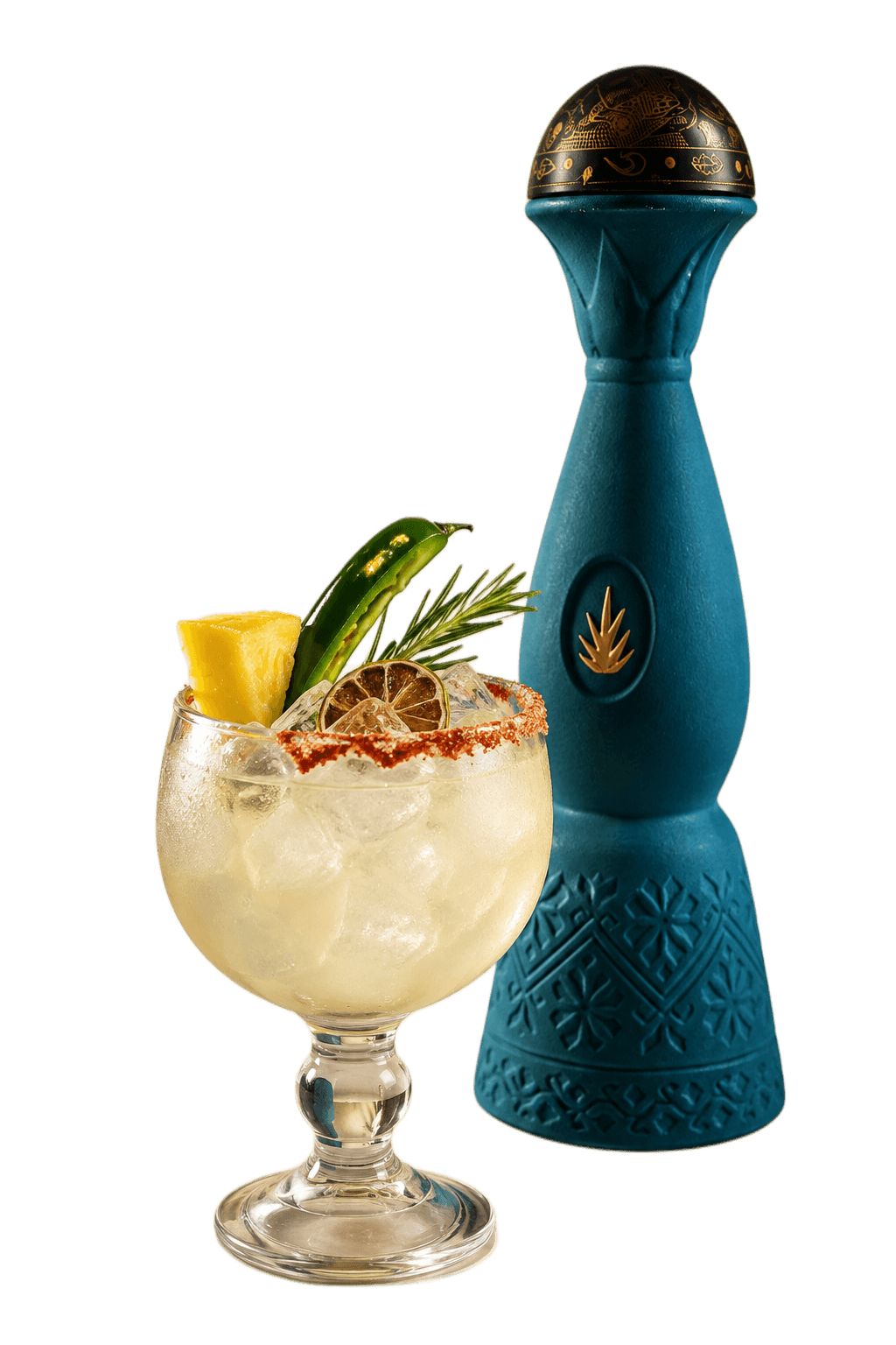 Keep It Clase margarita, garnished with a dried lime wheel